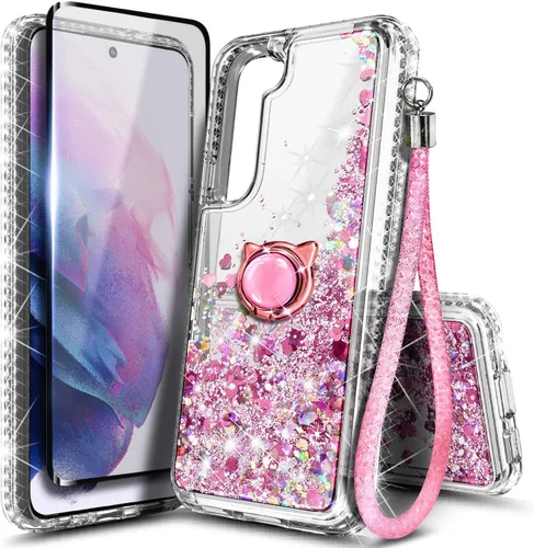 Miniatura 32 de NGB Diseñada para funda Samsung Galaxy Note 10+ (Plus), Rosa/Aguamarina Funda con Purpurina Líquida Brillante Linda para Mujeres Niñas Niños