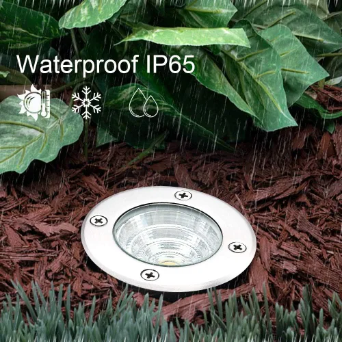 Miniatura 4 de Luces de pozo de iluminación de paisaje, bajo voltaje al aire libre en tierra, 5 W 12 V-24 V, impermeable, luz blanca cálida de 3000 K para jardín