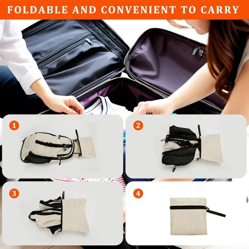 Miniatura 5 de Mochila de senderismo pequeña de 15L plegable ultraligera Trekking Camping al aire libre Mochila para mujeres hombres (beige)