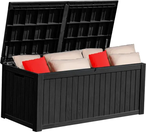 Miniatura 14 de YITAHOME Caja de almacenamiento para la terraza, de 51 galones, contenedor de almacenamiento para exteriores resistente a la intemperie para cojines