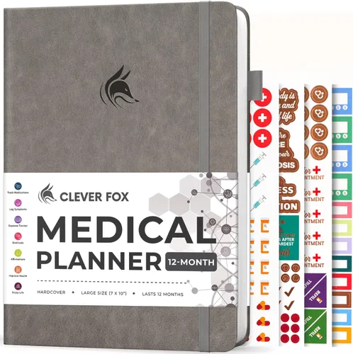 Miniatura 16 de Clever Fox Agenda médica grande de 12 meses – Cuaderno médico, diario de salud, diario de bienestar para rastrear la salud – 12 meses, 7 x 10.5