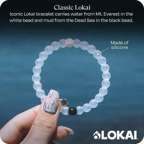 Miniatura 2 de Lokai Beaded Bracelets for Women & Men, Classic Clear Style - Mental Health Awareness Bracelet Encourages Mental Wellness Slides-On for Comfortable