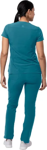 Miniatura 2 de Adar Addition Go-Higher - Juego de uniforme quirúrgico para mujer, camiseta con muescas y cuello en V, pantalones cargo quirúrgicos y ajustados