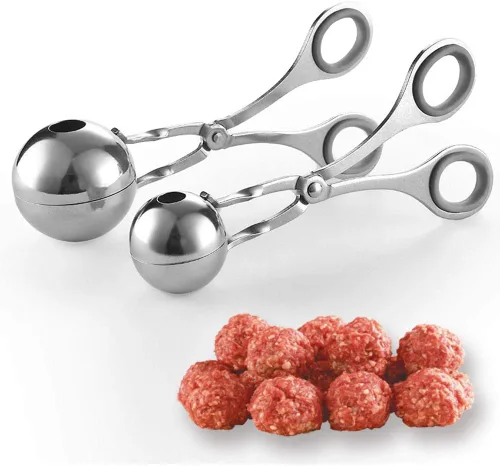 Paquete de 2 pinzas de acero inoxidable para carne, ballers de carne de acero inoxidable, para hacer pasteles, albóndigas, para hacer hielo,