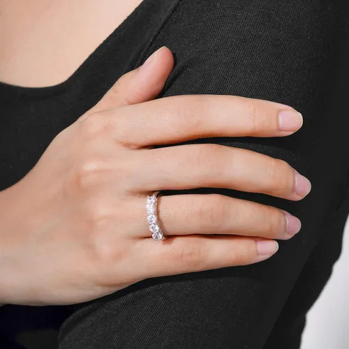 Miniatura 3 de Tienda Collection Sterling Silver Five-Stone Ring set with Round Cut Infinite Elements Cubic Zirconia