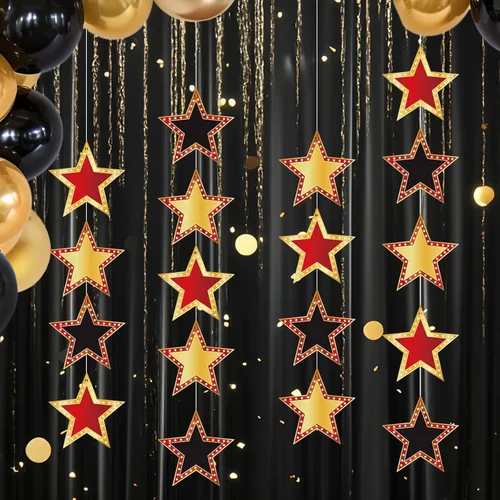 Miniatura 4 de Starboling 90 piezas de cartón de estrella de cine, 3 estilos de alfombra roja, recortes nocturnos para tablón de anuncios, decoración de fiesta