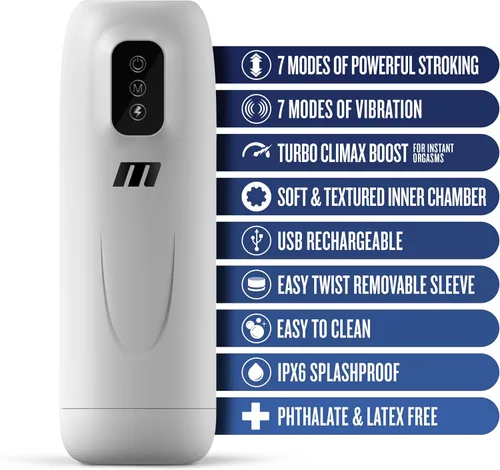 Miniatura 2 de Blush M - Masturbador masculino automático de 10 pulgadas para hombre, 7 modos de vibración, rotación de 360°, Turbo Climax Boost, cámara de coño