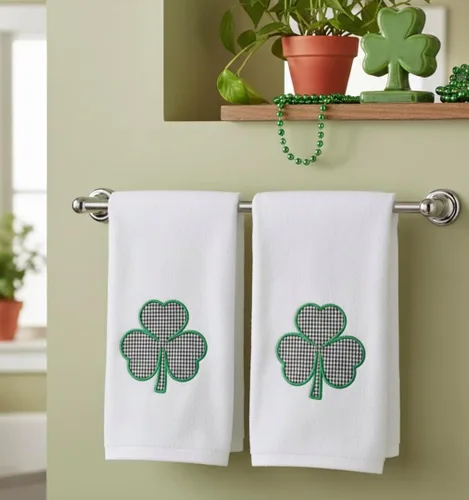 Miniatura 5 de Serafina Home Toallas de mano de baño irlandesas del día de San Patricio: suave y absorbente para invitados de cocina, bordado con apliques
