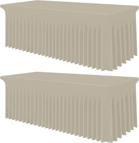 Miniatura 44 de Smiry Mantel de Spandex, Mantel Elástico Ajustable Extensible para Mesas Rectangulares de 6 Pies, Falda Cubierta de Mesa Impermeable y Lavable