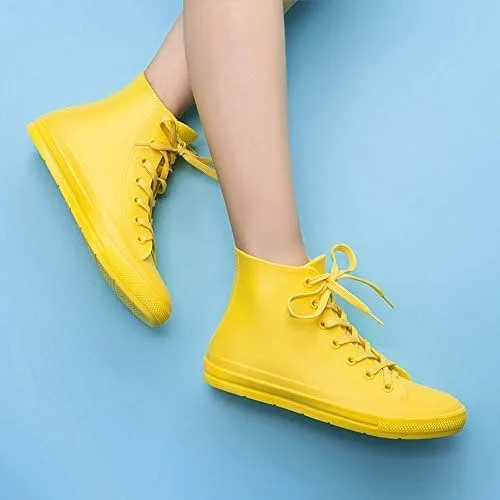 Miniatura 2 de DKSUKO Botas de lluvia para mujer, impermeables, con cordones, antideslizantes, para jardín