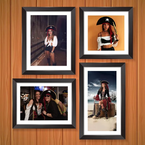 Miniatura 5 de M&G House Sombreros de pirata de Halloween Caribbean Black Pirate Cap Pirata Accesorios Divertidos Sombrero de Fiesta Disfraz Adulto Niño