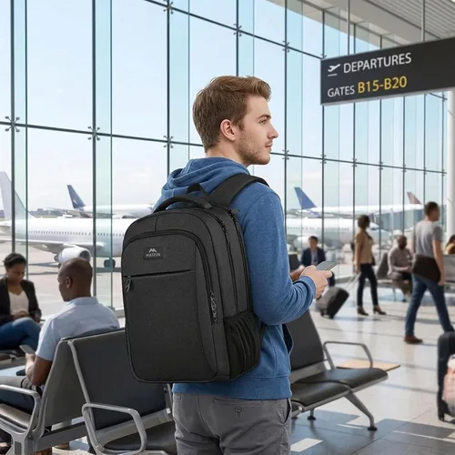 Miniatura 3 de MATEIN - Mochila empresarial para laptop de 15.6 pulgadas, mochila de viaje con puerto de carga USB, resistente al agua, para trabajo, universidad