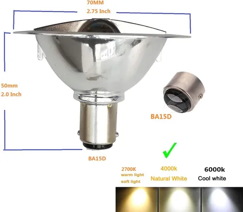 Miniatura 3 de QLEE Paquete de 2 LED Ar70 Reflector Luz 3W AC Dc 12v Ba15d Base 4000 K foco neutro equivalente a 25 W bombillas halógenas para interiores