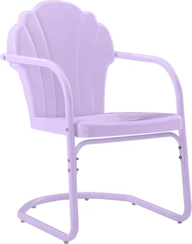 Miniatura 13 de Crosley Furniture Tulip - Juego de 2 sillas para exteriores, sillas de patio de metal retro para comedor, porche, terraza, balcón, satén rojo oscuro