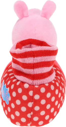 Miniatura 3 de Peppa Pig Pantuflas para niños pequeños pantuflas novedosas de cuerpo completo color rojo para niños de 5 a 6 a 9 a 10 años
