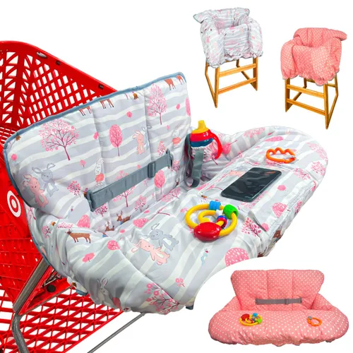 Miniatura 9 de Funda para carrito de compras para bebé, cubierta para carrito de compras para bebé niño y bebé niña, cubierta para silla alta para bebé y niño Gris