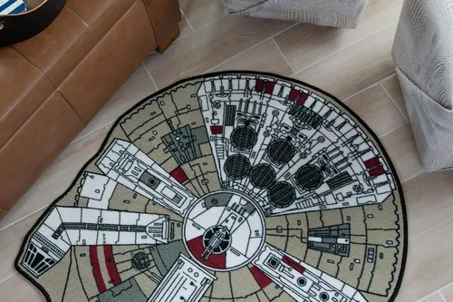 Miniatura 2 de Alfombra pequeña de Star Wars con diseño del Halcón Milenario de Han Solo 39 x 52 pulgadas Halcón Milenario Negro