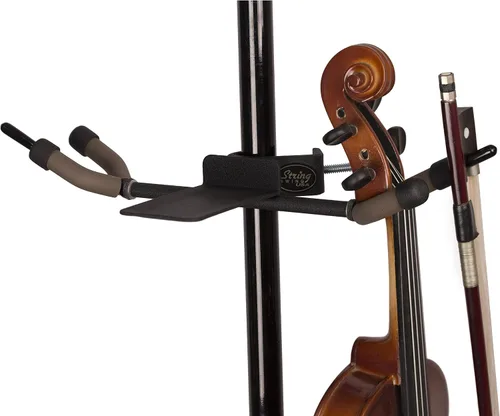 Miniatura 3 de String Swing Colgador de violín para soporte de micrófono con soporte de arco para dos violines o violas BCC04TWN-V