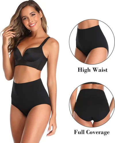 Miniatura 3 de K-CHEONY Women's Underwear, High Waist Cotton Breathable Full Coverage Panties Brief Multipack Regular and Plus
