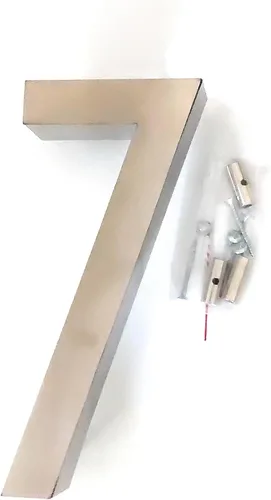 Miniatura 8 de Números de casa/letra de acero inoxidable de 8 pulgadas, grado 316 (UNS S31600), número de calle para exteriores, interiores, edificios