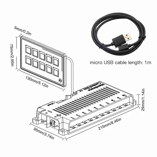 Miniatura 8 de para aplicación de 10p Control Yctze 10P Panel de control de membrana Bluetooth APP Control con módulo de retroiluminación LED táctil PPTC integrado