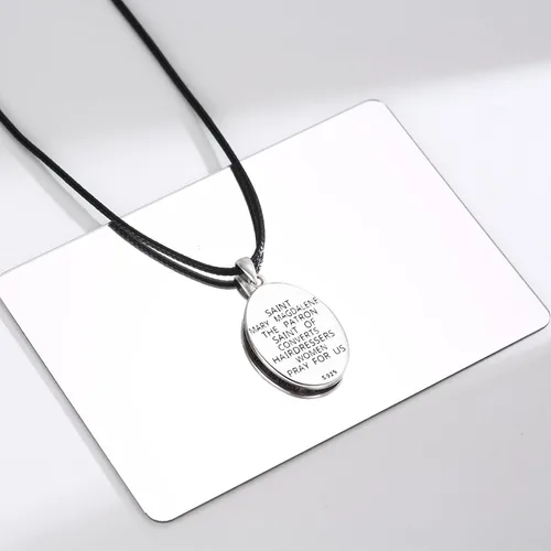 Miniatura 484 de Collar de plata de ley 925 con medalla de San Patrón, colgante de protección católica, amuleto, joyería religiosa para hombres y mujeres