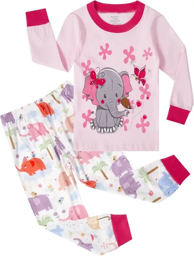 Miniatura 15 de Popshion Pijamas de sirena para niñas pequeñas, juego de 2 piezas, ropa de dormir 100% algodón, ropa para niños, pijamas estilo mariquita
