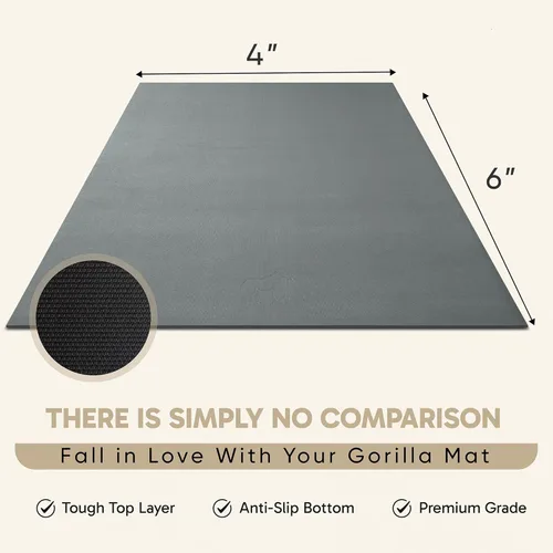 Miniatura 7 de Gorilla Mats Alfombrilla de ejercicio grande de alta calidad, de 6 x 4 x 1/4 pulgadas, ultra duradera, antideslizante, tapete de entrenamiento