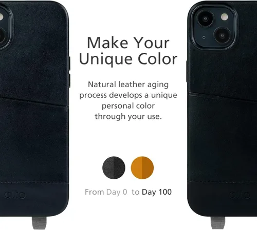 Miniatura 7 de alto Anello - Funda cruzada compatible con iPhone 15 Plus y 14 Plus, serie Anello, a prueba de golpes, de piel italiana, con cordón