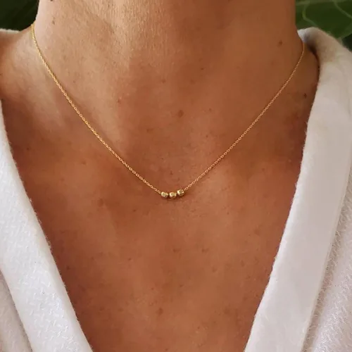 Miniatura 5 de VRIUA Gold Necklace for Women, Dainty Star of David Necklace 14K Gold Plated Butterfly Necklace Sun Lotus Flower Necklace Simple Bead Necklace