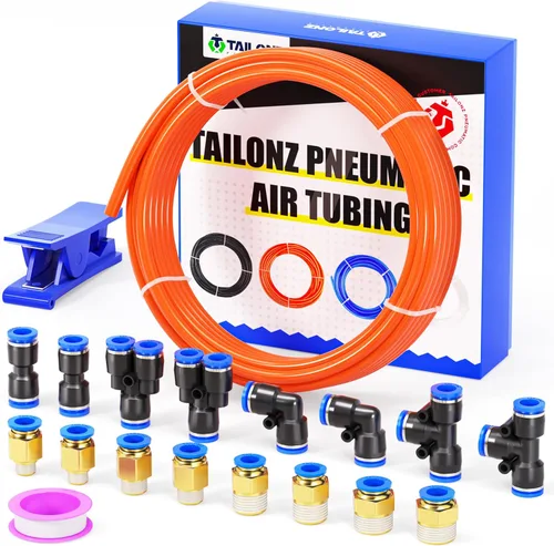 Miniatura 19 de TAILONZ PNEUMATIC Azul 0.236 in OD 0.157 in ID poliuretano PU manguera de aire tubo kit 32.8 ft 32.8ft