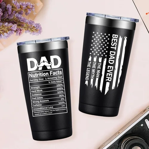 Miniatura 6 de Grifarny Best Dad Ever Gifts – Regalo para el Día del Padre – Regalos de Navidad para papás de parte de hija, hijo, vaso de 20 onzas