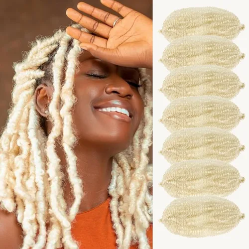 Miniatura 28 de Marley Twist - Cabello trenzado de 16 pulgadas, cabello afro trenzado elástico, paquete de 7 paquetes, cabello rizado rizado ombré, marrón Marrón