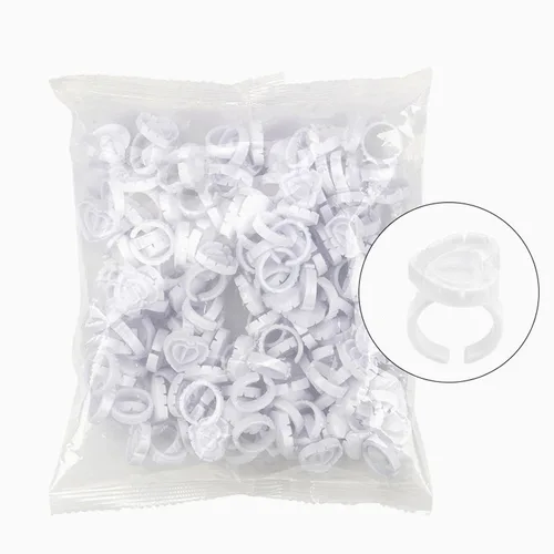 Miniatura 7 de Blossom - 300 vasos de pegamento con forma de corazón para suministros de extensión de pestañas, soporte para pegamento de pestañas en abanico