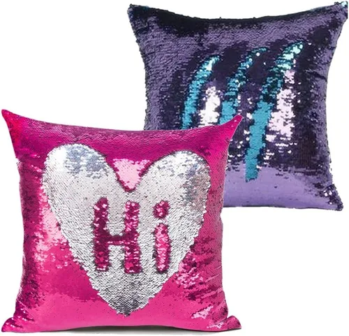 Miniatura 15 de MOCOFO Fundas de almohada decorativas de lentejuelas mágicas reversibles 16x16-2 de plata a oro + 2 de oro a negro de ante premium para habitación 4