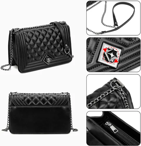 Miniatura 2 de HINFKA Bolso cruzado pequeño para mujer, bolso de hombro de piel sintética, bolso pequeño de embrague, bolso de noche versátil de moda
