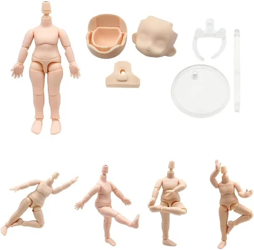 Miniatura 2 de niannyyhouse DOD - Figuras de acción de muñeca de 5.1 in, cuerpo adecuado para muñecas BJD de 1/12 (normal blanco-paquete estándar B)