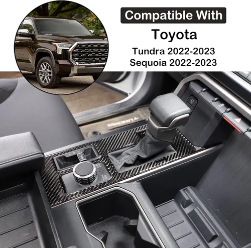 Miniatura 2 de Aunginsy Cubierta de Adhesivo del Panel de la Perilla de Cambios de la Caja de Control Central Compatible con Toyota Tundra/Sequoia 2022-2024 Coche