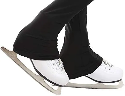 Miniatura 5 de Pantalones de patinaje artístico sobre hielo para niñas, pantalones de práctica sobre botas, pantalones de forro polar fino, pantalones de diamantes