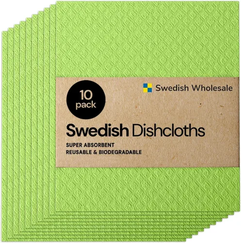 Swedish Wholesale Paños de cocina suecos para cocina, paquete de 10 toallas de papel reutilizables, lavables, paños de microfibra de esponja de