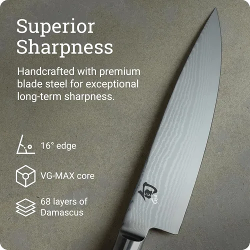 Miniatura 4 de Shun cuchillo clásico para chef, 8 pulgadas, Negro