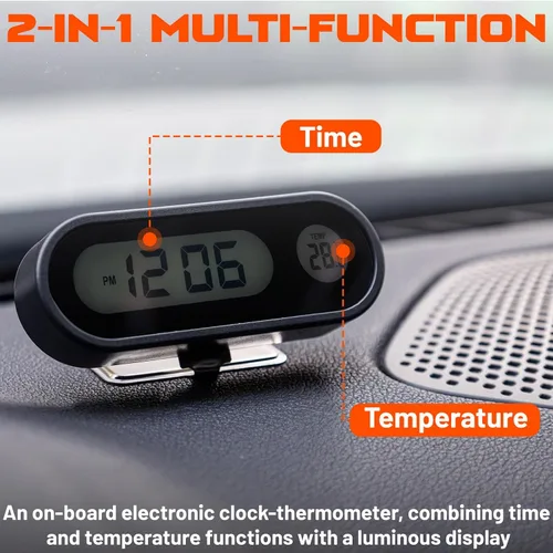 Miniatura 3 de Reloj de tiempo de coche Termómetro de coche Smart LED Digital Display Termómetro electrónico con retroiluminación
