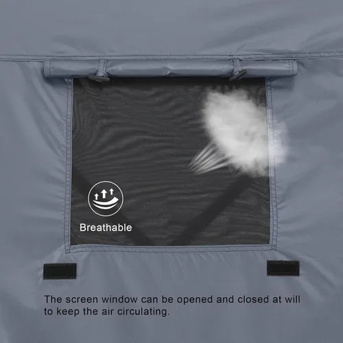 Miniatura 6 de MASTERCANOPY Panel lateral de pantalla de viento con ventana para tienda de campaña de refugio de 10 x 10 pulgadas, resistente a la intemperie, Gris