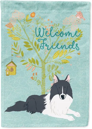 Miniatura 89 de Caroline's Treasures BB7594GF Bandera de jardín de Husky siberiano con texto en inglés "Welcome Friends" - Bandera decorativa para patio exterior