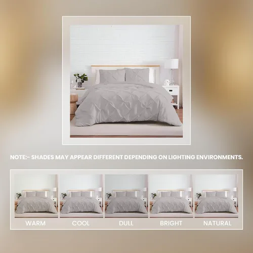Miniatura 14 de Kotton Culture 1 Pc Twin/Twin XL Size Pinch Pleated - Pintuck Duvet Cover Only - 100% Egyptian Cotton Sateen -1000 TC Luxury Comforter Cover-Zipper