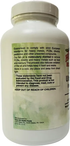 Miniatura 4 de Holly Hill Health Foods Aceite de pescado con triglicéridos ultra omega-3, 1000 mg de EPA + DHA, 120 cápsulas blandas