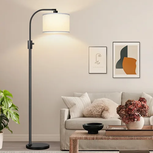 Miniatura 18 de [Actualizada] Lámpara de pie negra regulable, bombilla LED Edison de 1200 lúmenes incluida, lámpara de pie de arco para sala de estar, lámparas