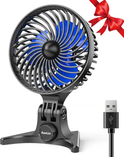 AaoLin Ventilador de escritorio USB, ventiladores pequeños con velocidades variables CVT, flujo de aire de enfriamiento fuerte, portátil silencioso,