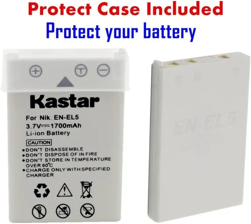 Miniatura 2 de Kastar Paquete de 3 baterías + kit de cargador de repuesto para Nikon EN-EL5, MH-61 y Nikon Coolpix 3700, 4200, 5200, 5900, 7900, P3, P4, P80, P90