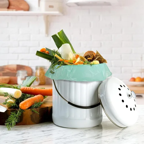 Miniatura 6 de AYOTEE - 200 bolsas de basura pequeñas compostables, bolsas de basura compostables de 1.2 galones, bolsas de compost fuertes sin perfume, se adaptan